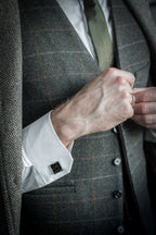 Square Cufflinks – Dark Leather