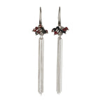 Cherie Black Tassel Earrings - Rose Gold and Silver