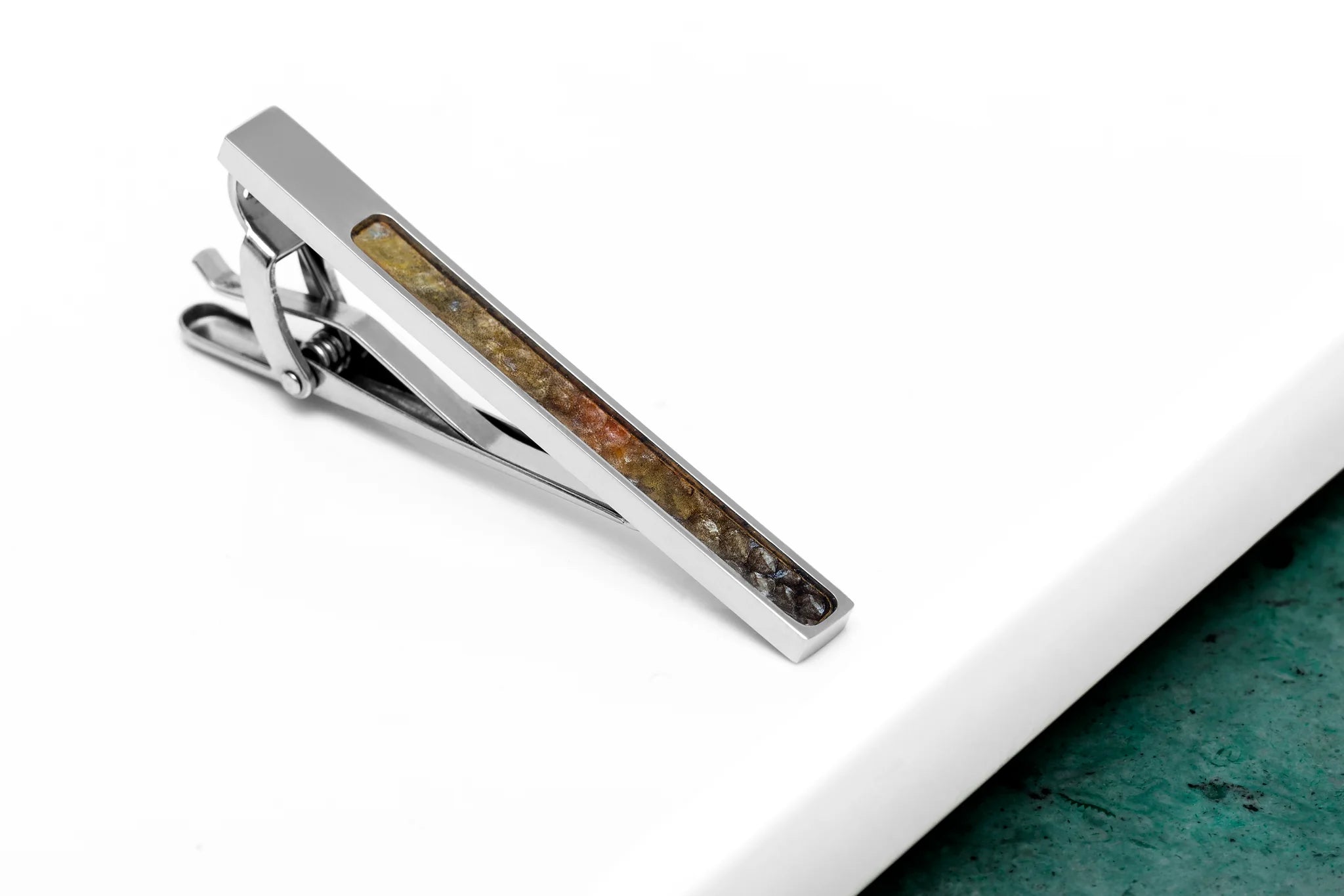 Fish Leather Tie Clip – Red-Spotted Leather