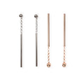 Dots Falling Earrings - Rose Gold and Silver