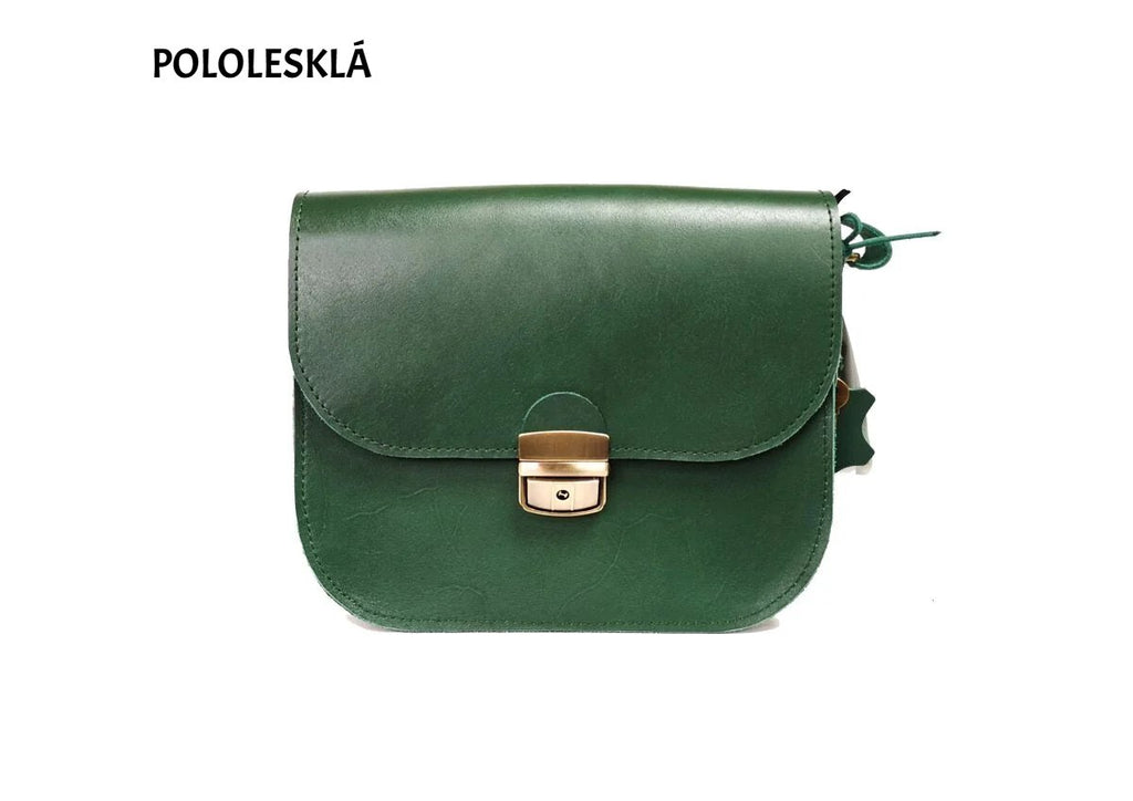 Natural Leather Saddle Bag Large – Green