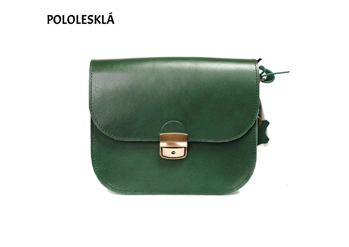 Natural Leather Saddle Bag Large – Green