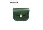 Natural Leather Saddle Bag Medium – Green
