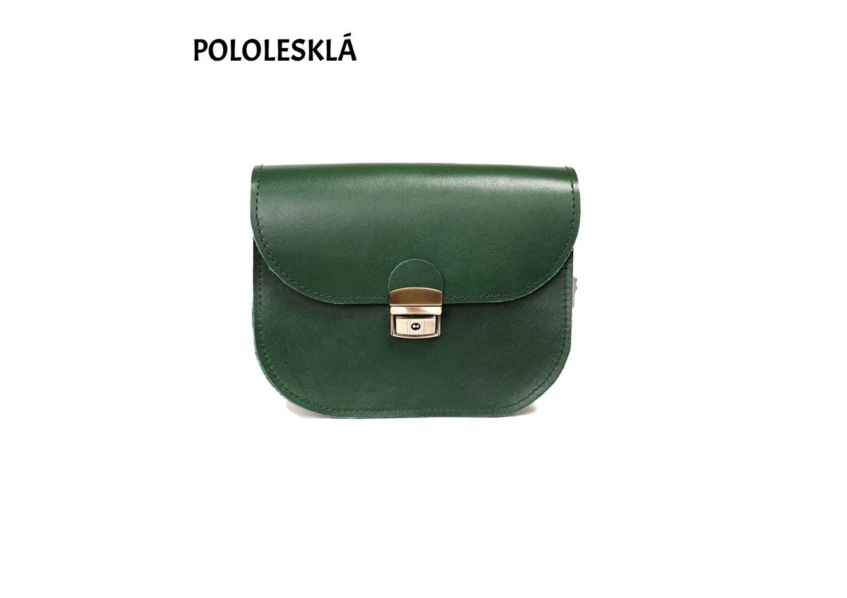 Natural Leather Saddle Bag Medium – Green