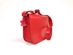 Natural Leather Saddle Bag Large – Red