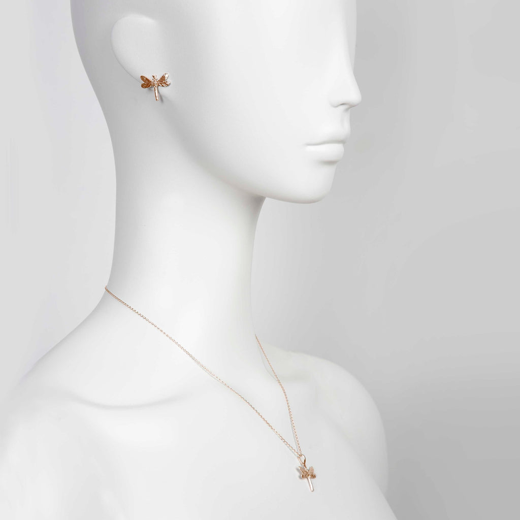 Rose Dragonfly Earrings
