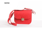 Natural Leather Saddle Bag Large – Red