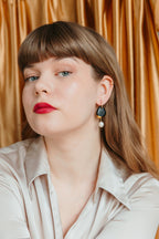 Arp Pearl And Porcelain Earrings - Dark Green