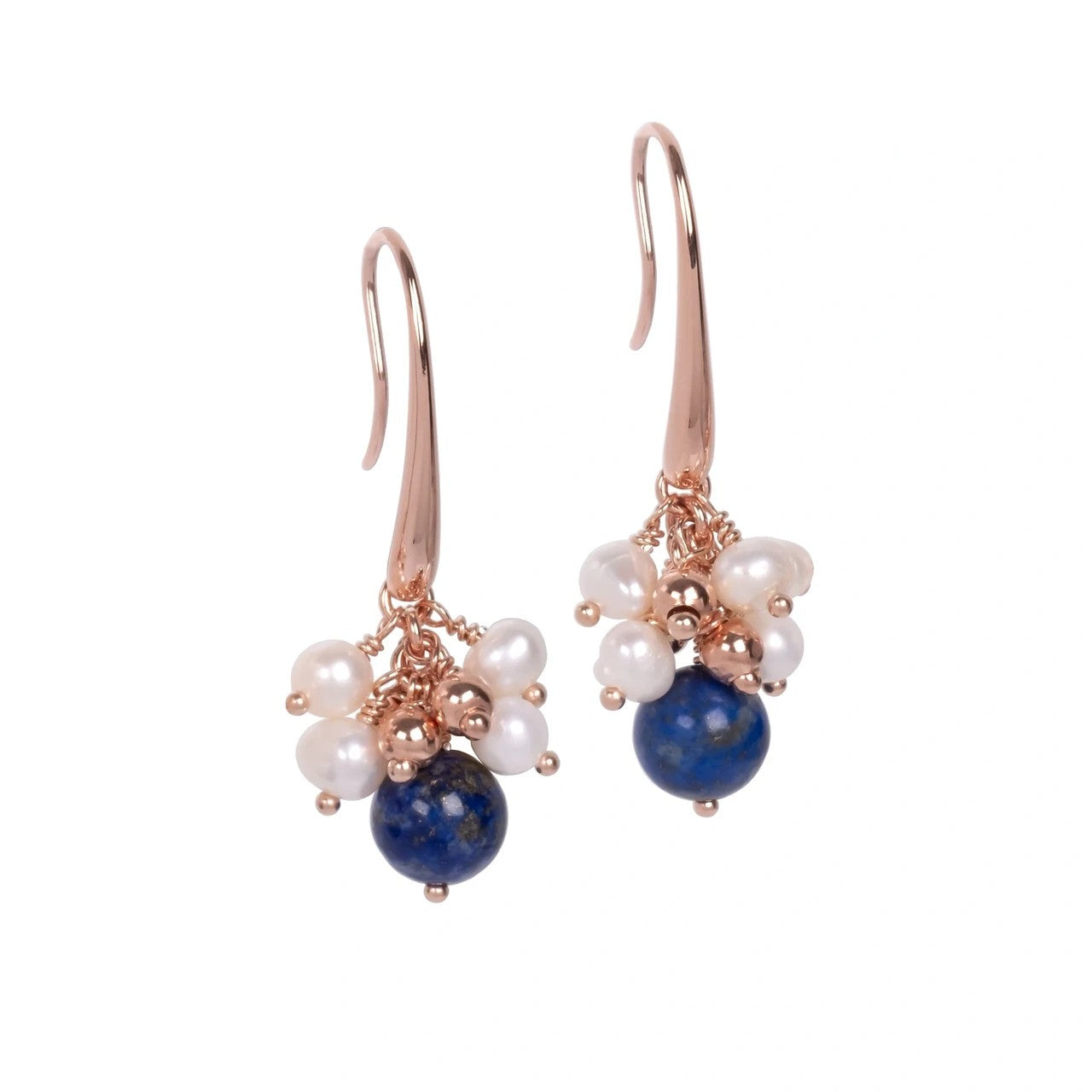 Cherie Lustre Earrings - Rose Gold and Silver
