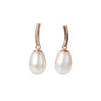 DayCharm Pearl Drop Earrings - Rose Gold and Silver