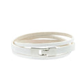 Double Wrap Slit Bracelet - Silver Hook Clasp