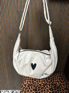 Hobo Bag Heart - White