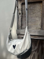 Hobo Bag Heart - White