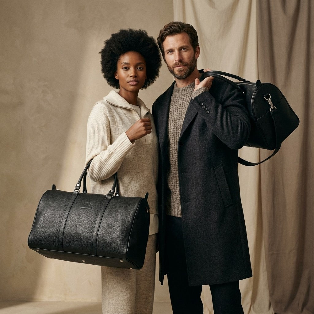 Leather Travel Bag 20L - Black