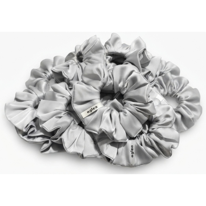 Satin hair scrunchie - grey