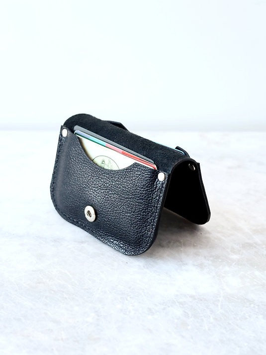 SUNDAY Wallet - Black Textured Leather